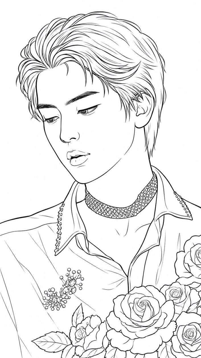 Jin BTS coloring page