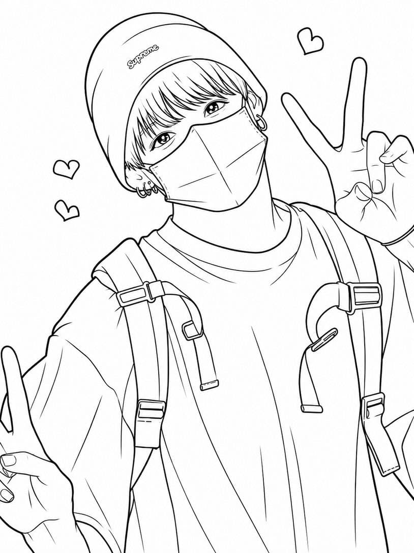Jungkook BTS coloring page