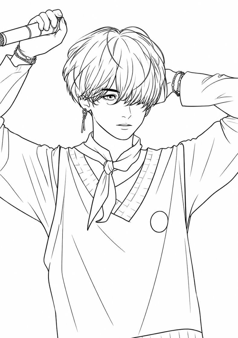 Suga BTS coloring page
