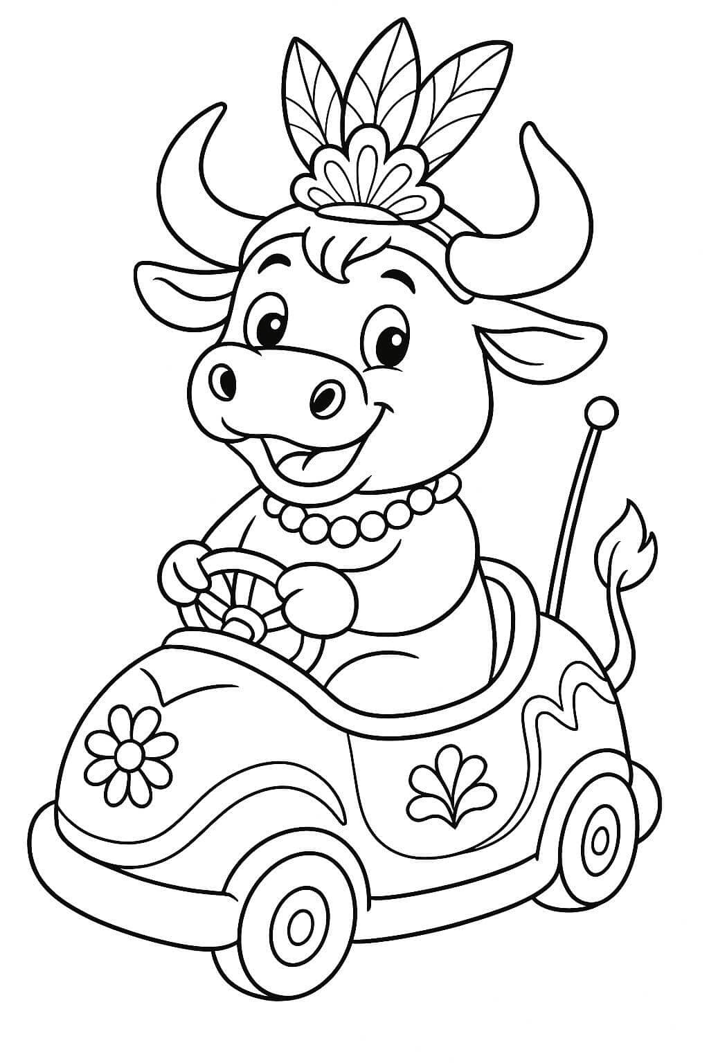Carnival Bull Coloring Page