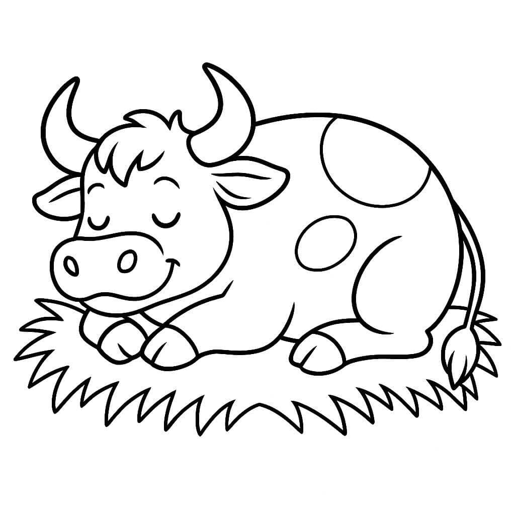 Sleeping Bull Coloring Page