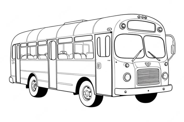 Classic Bus Coloring Page