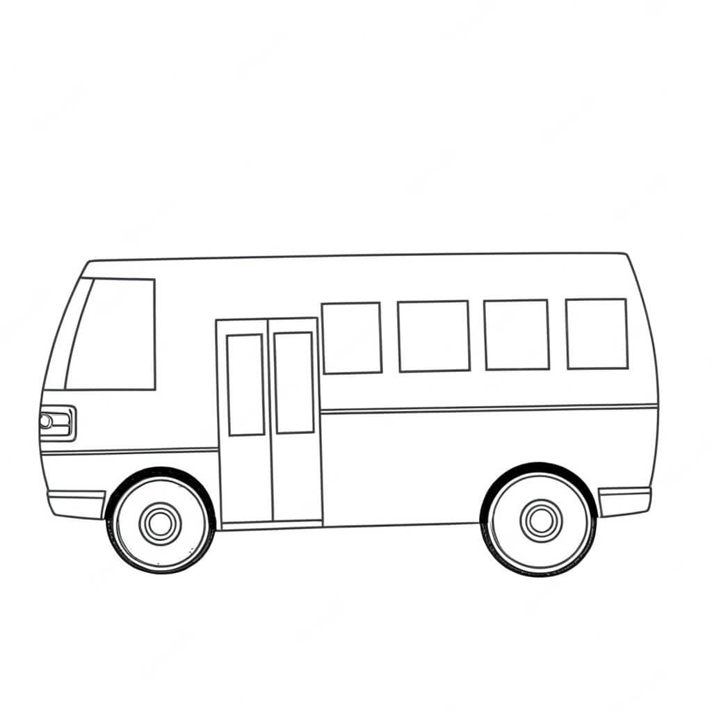 Educational Bus Coloring Page