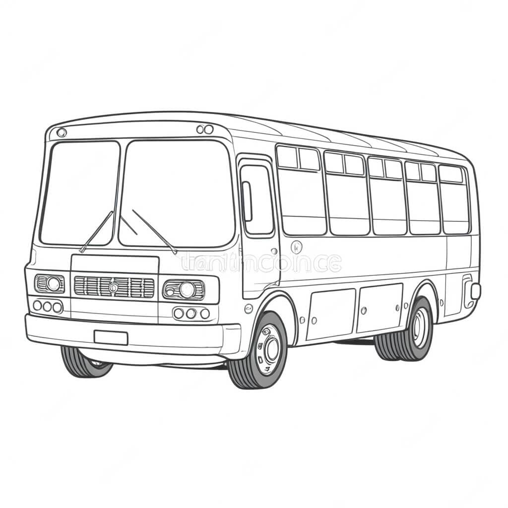 Square Bus Coloring Page