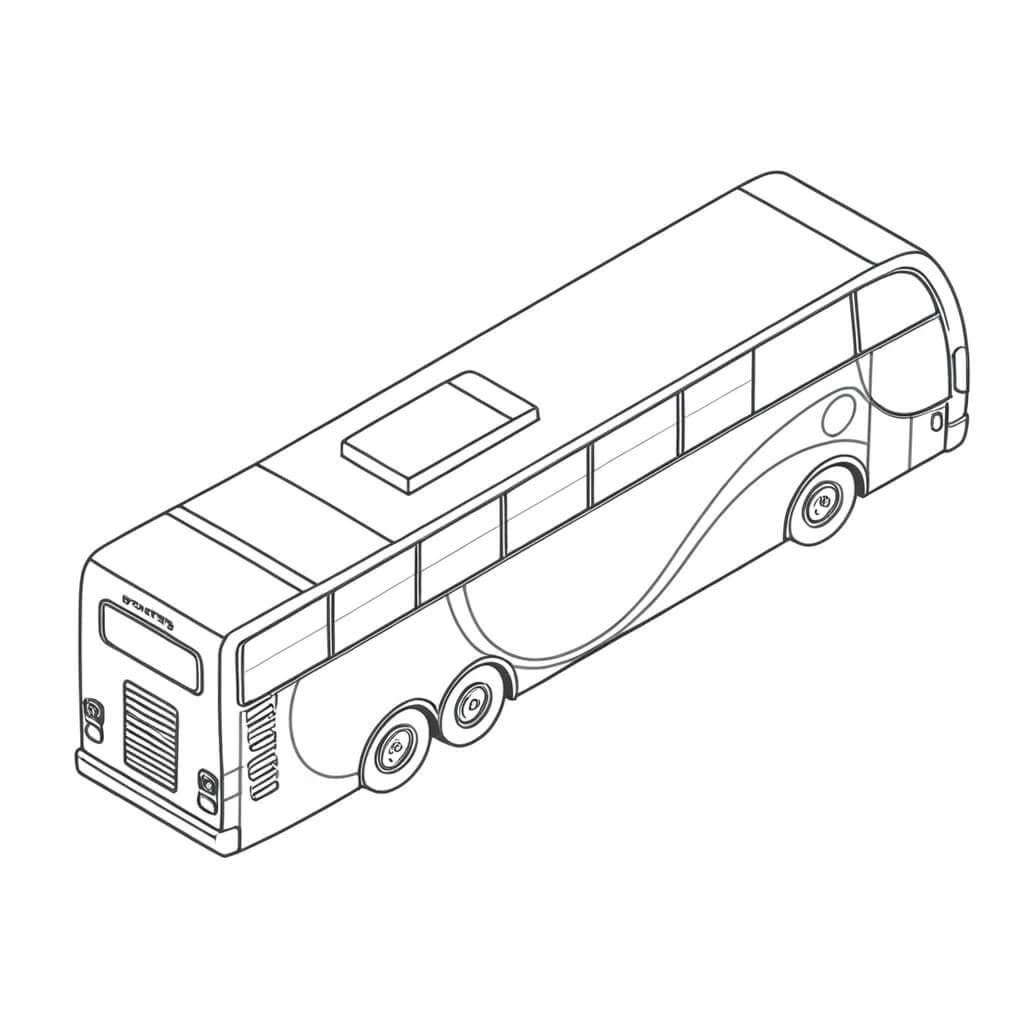 Top View Bus Coloring Page