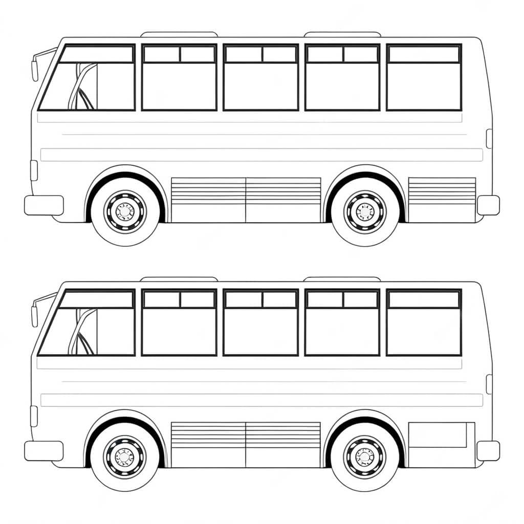 Two Buses Coloring Page