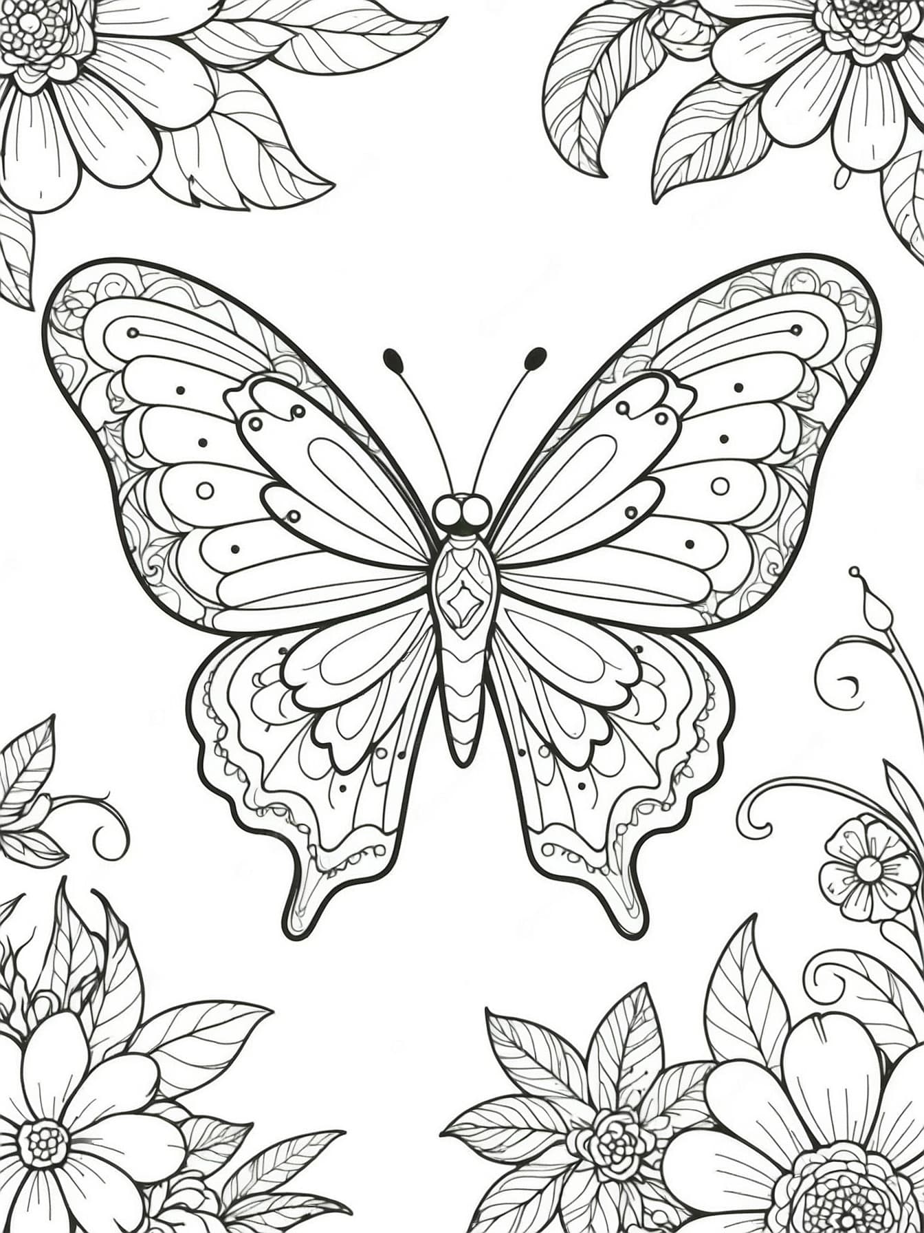 Butterfly Drawing Coloring Page