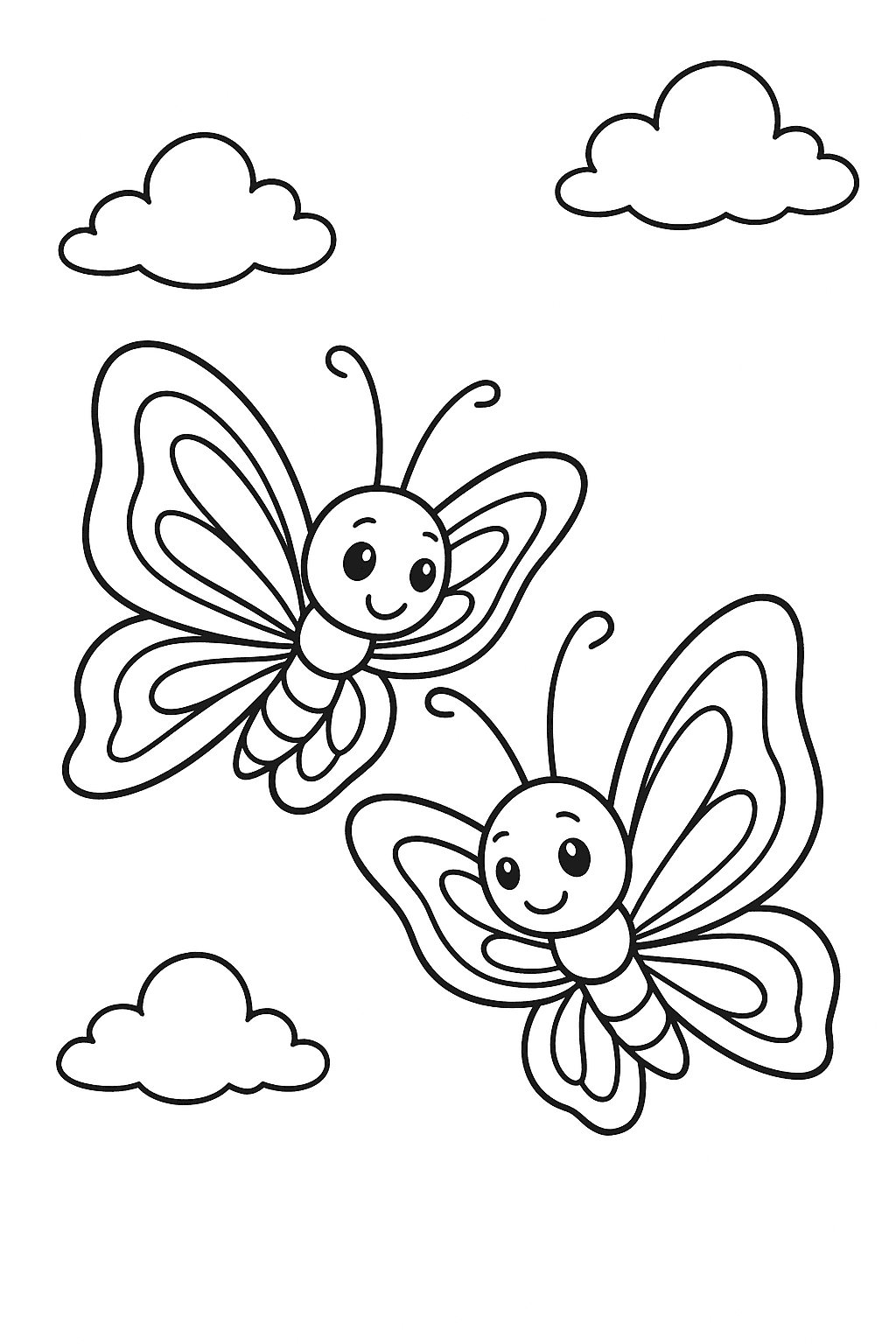 Butterfly Friends Coloring Page