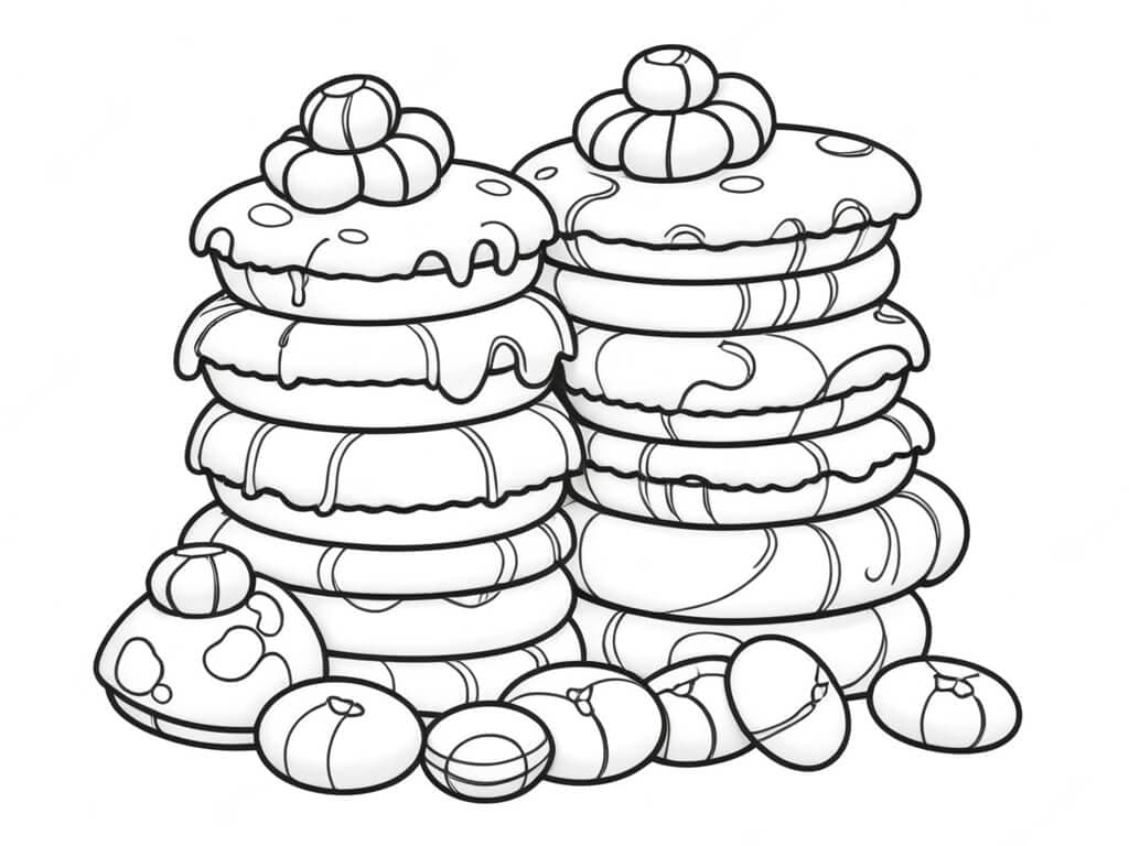 Assorted candies coloring page