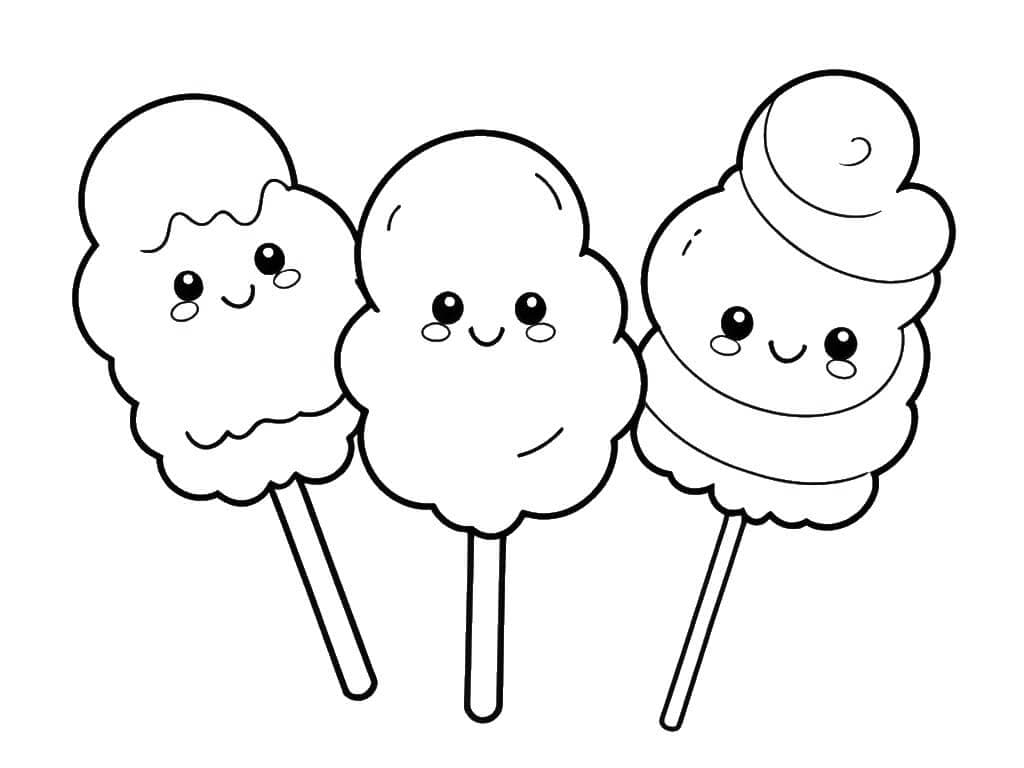 Cotton candy coloring page