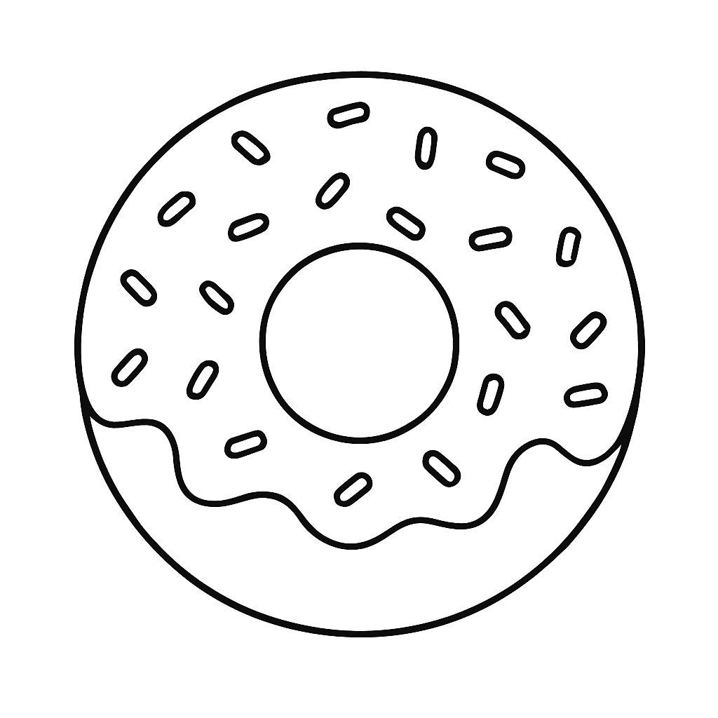 Donut coloring page