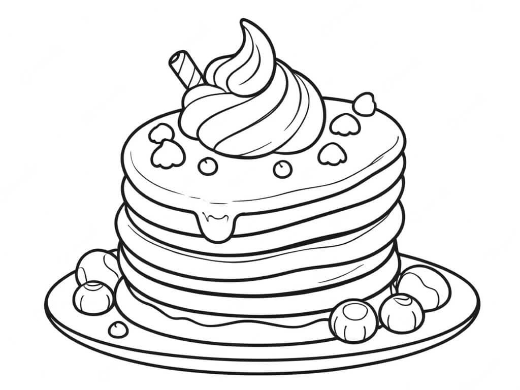 Sweet pancakes coloring page