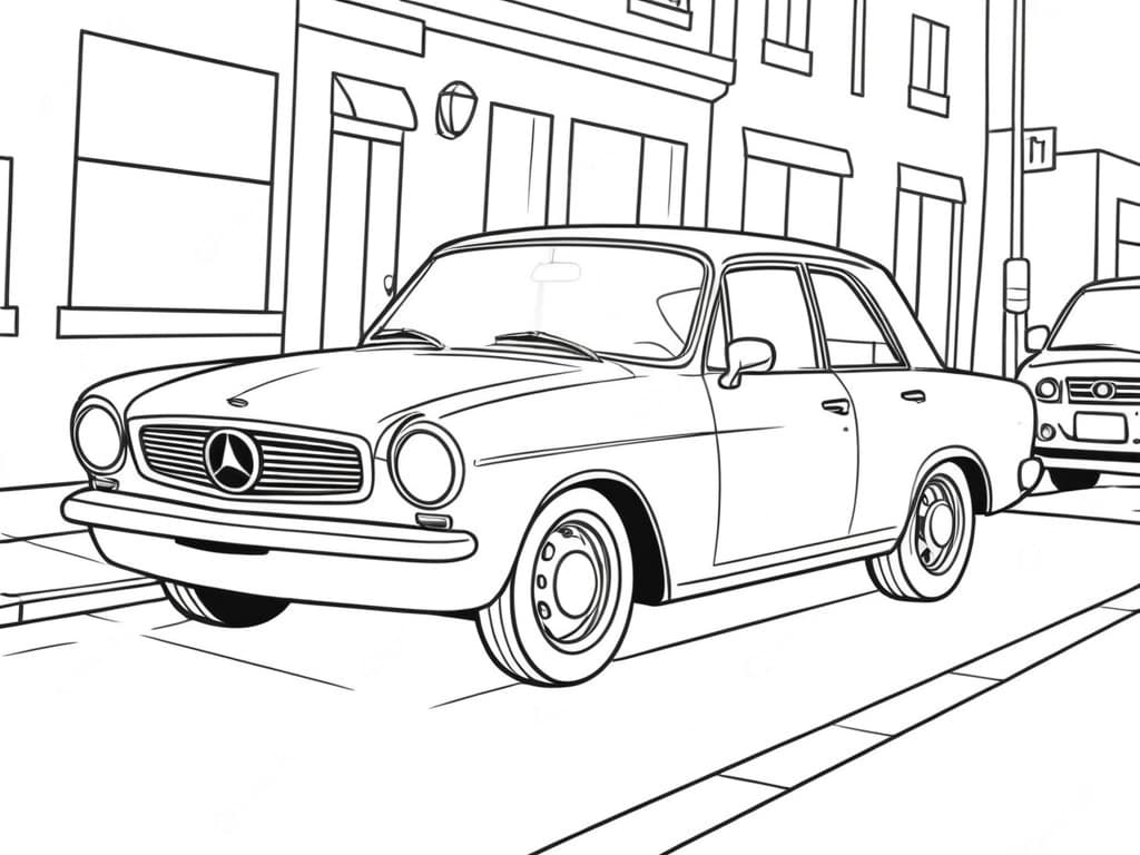 Classic Car Coloring Page