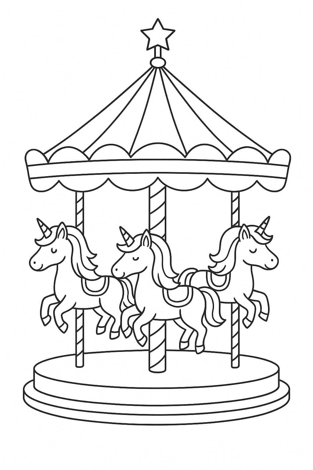 Fantasy Carousel Coloring Page