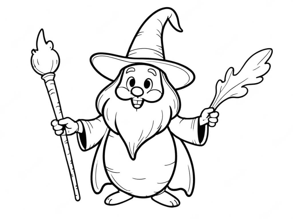 Wizard carrot coloring page