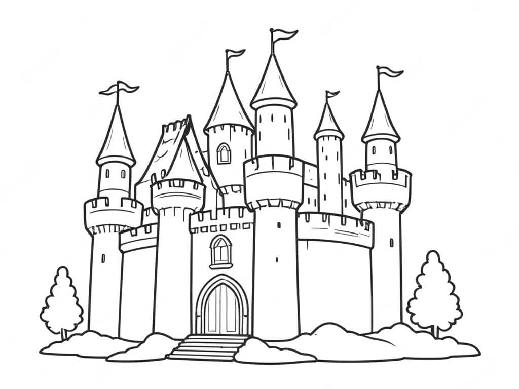Castle Coloring Page