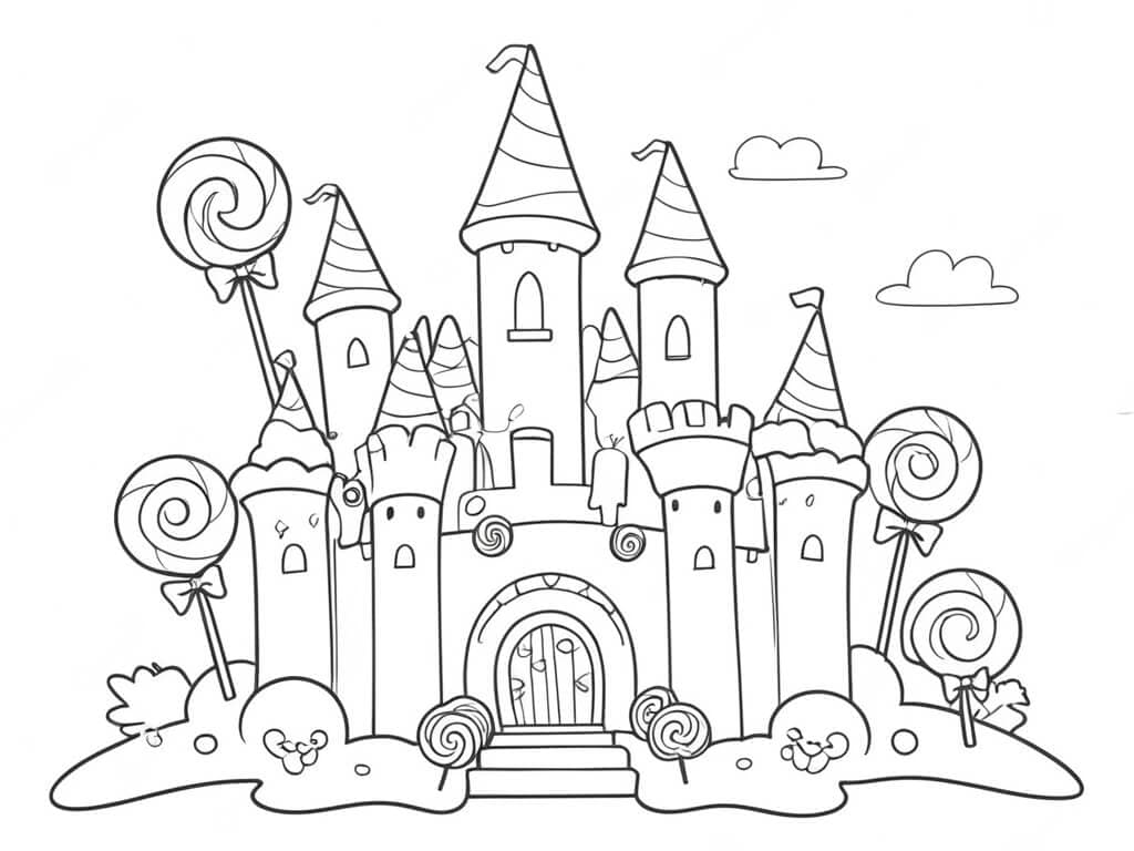 Sweet Castle Coloring Page