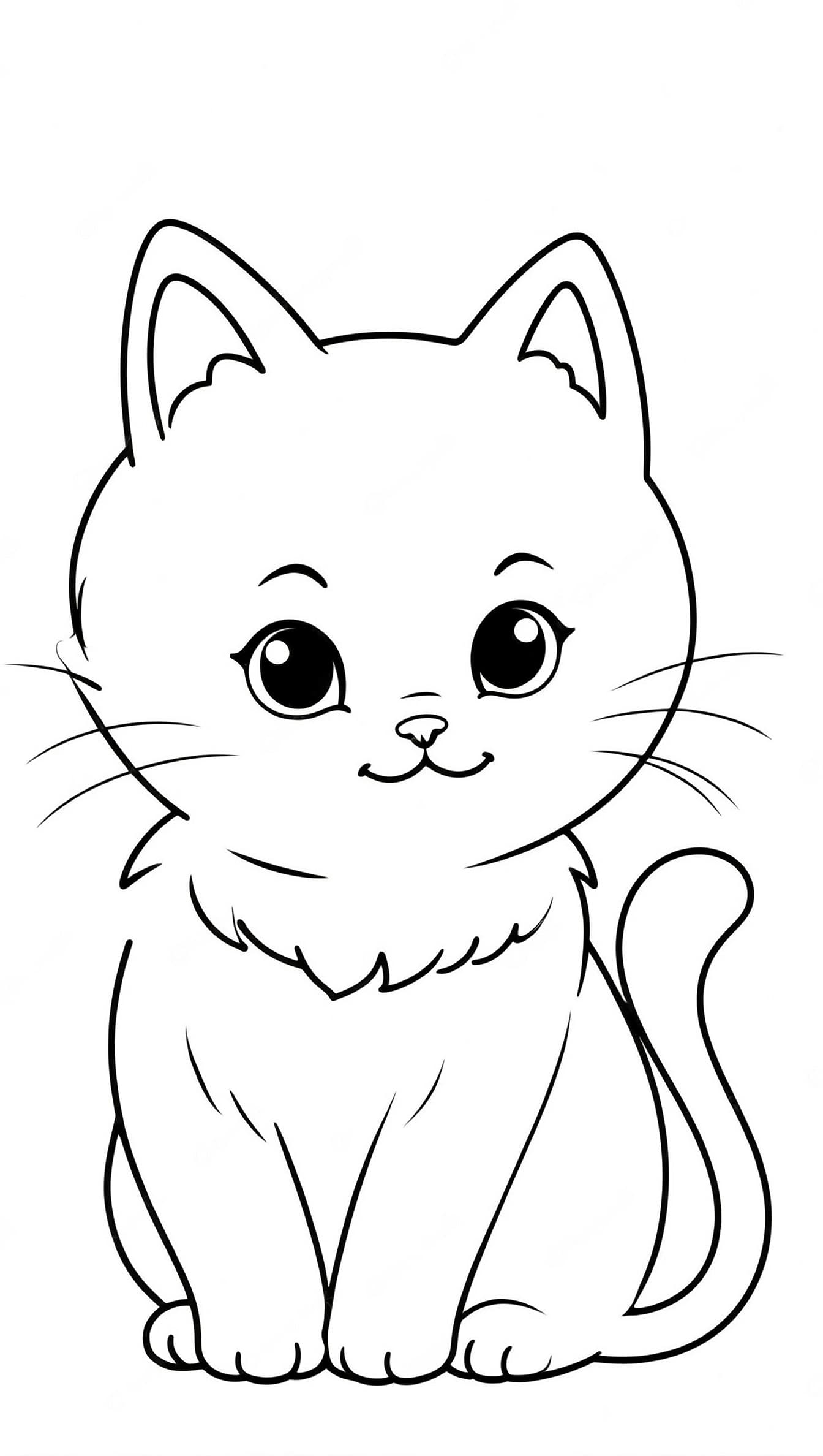 Cute Cat Coloring Page