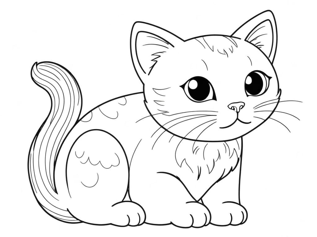 Sitting Cat Coloring Page