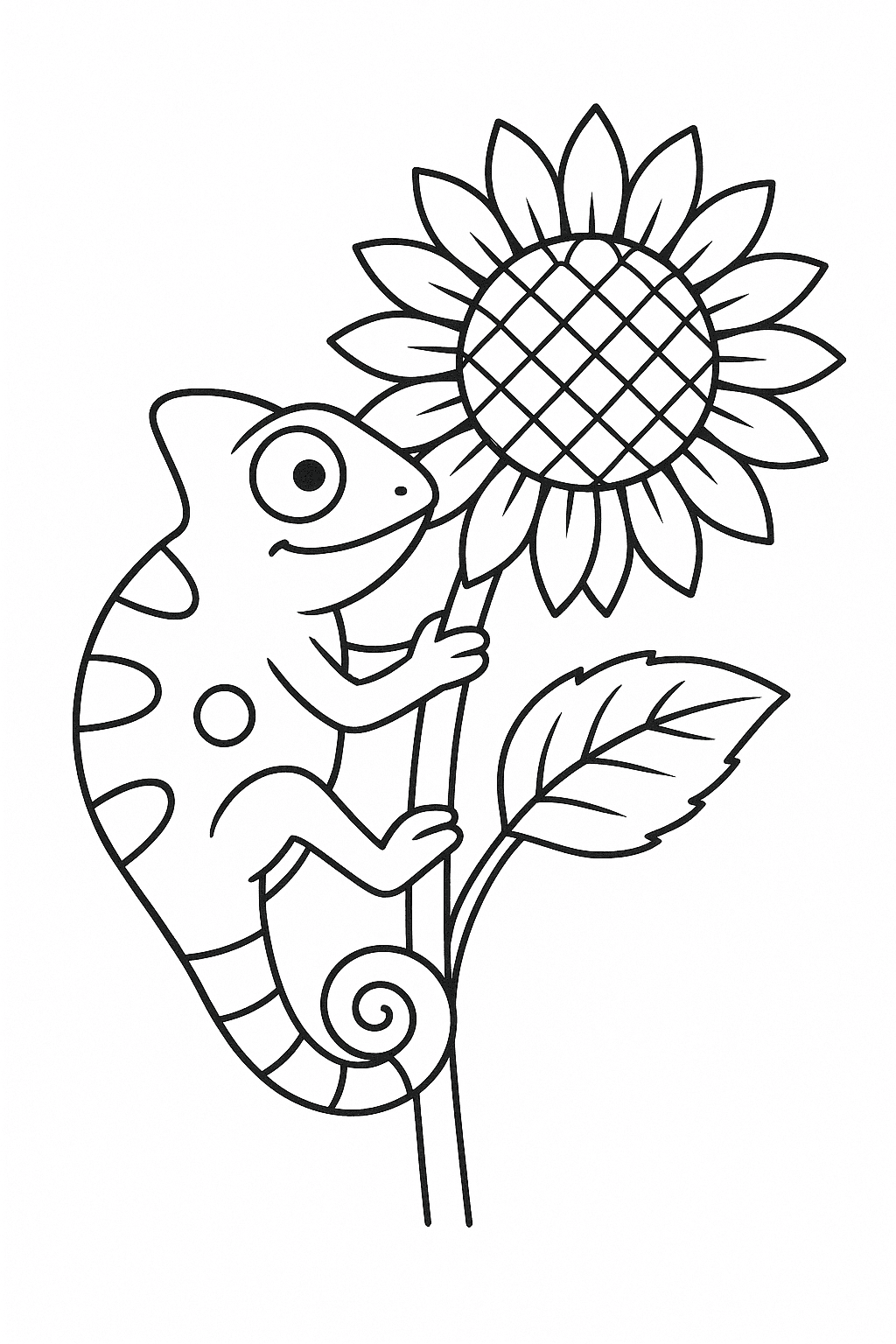 Chameleon and Sunflower