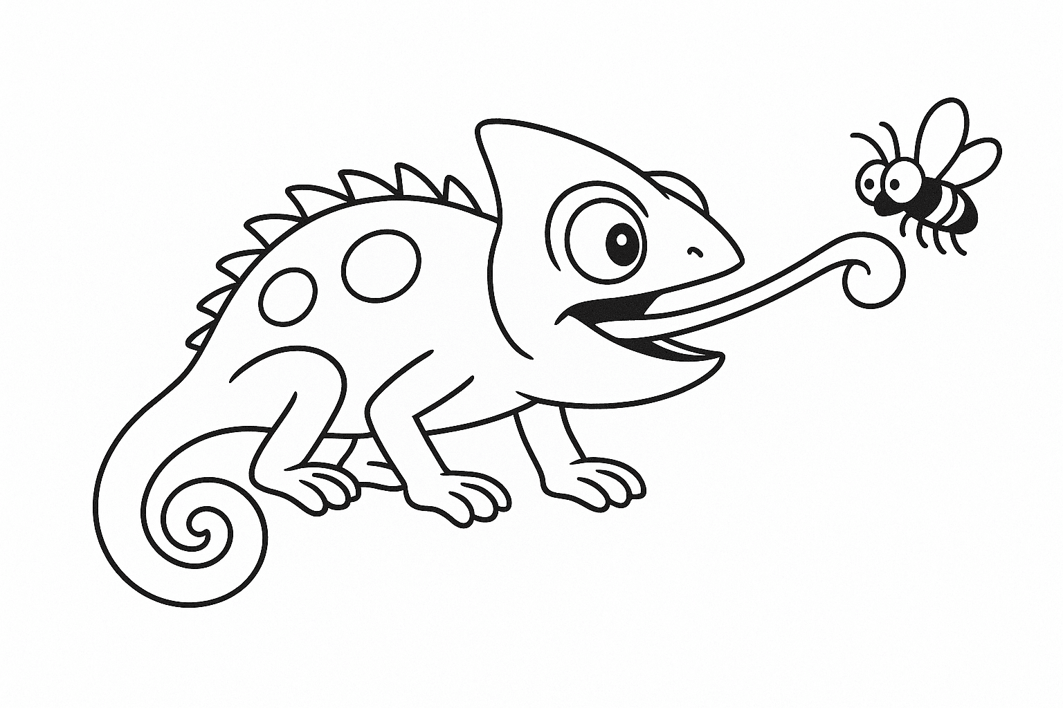 Chameleon Eating a Fly