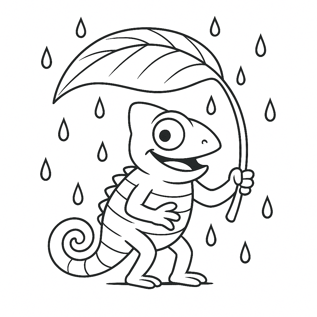Chameleon in the Rain