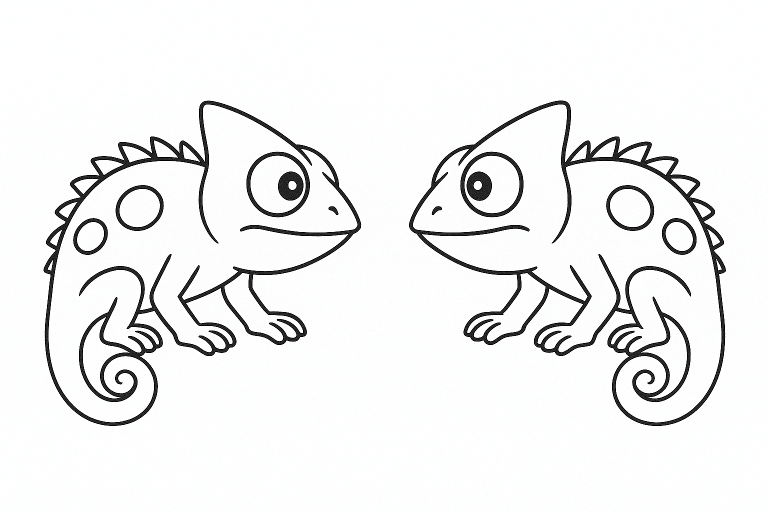 Two Chameleons Looking at Each Other