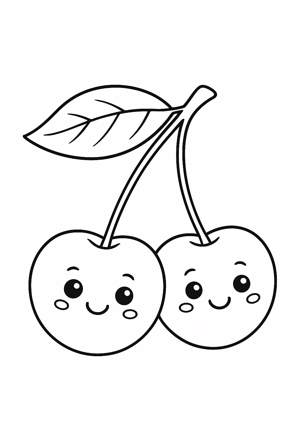 Sweet Cherry Pair Coloring Page
