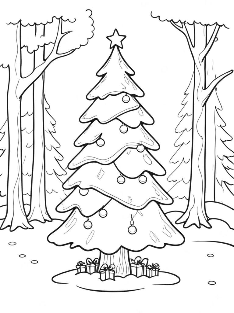 Christmas Tree Coloring Page 2