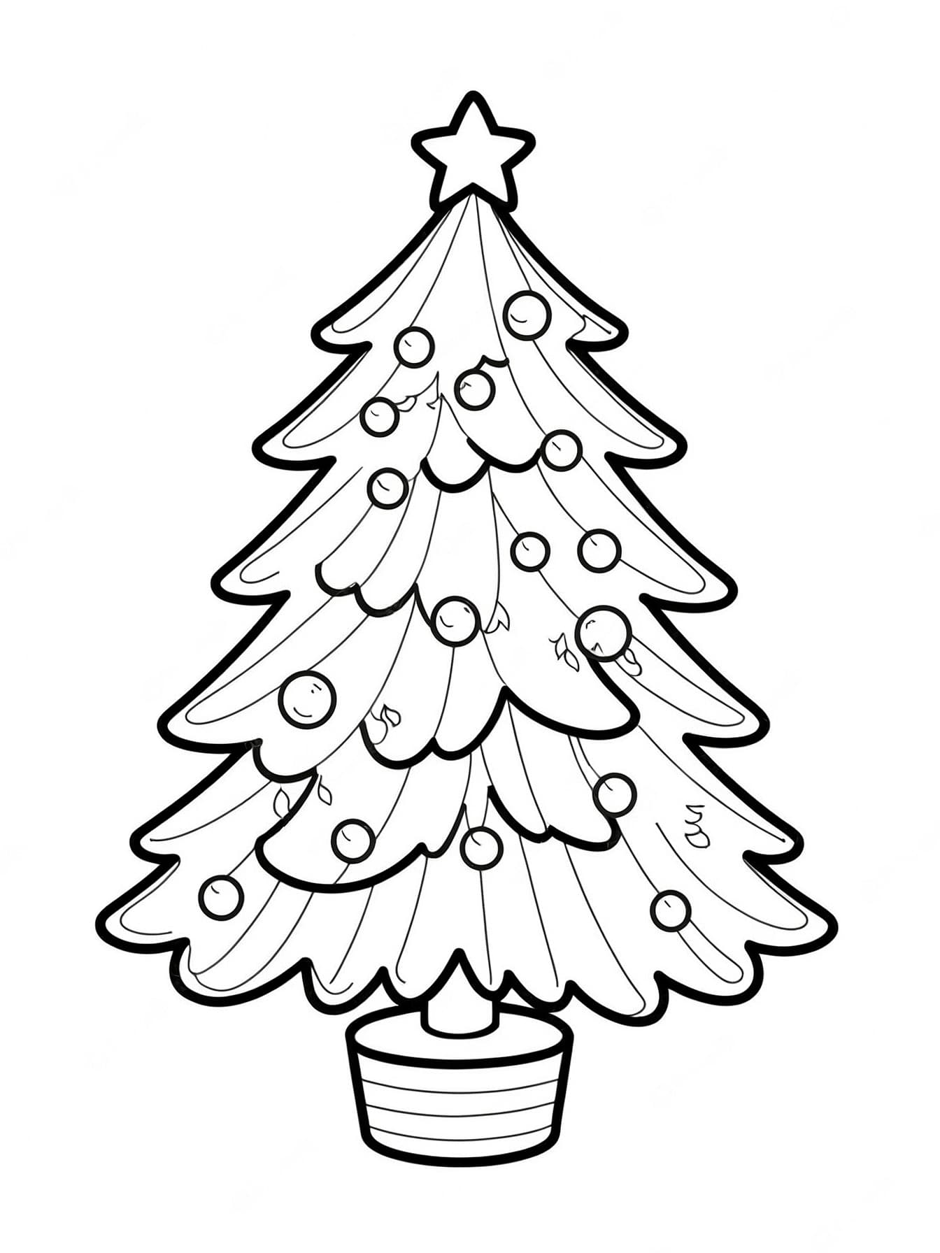Christmas Tree Coloring Page 4