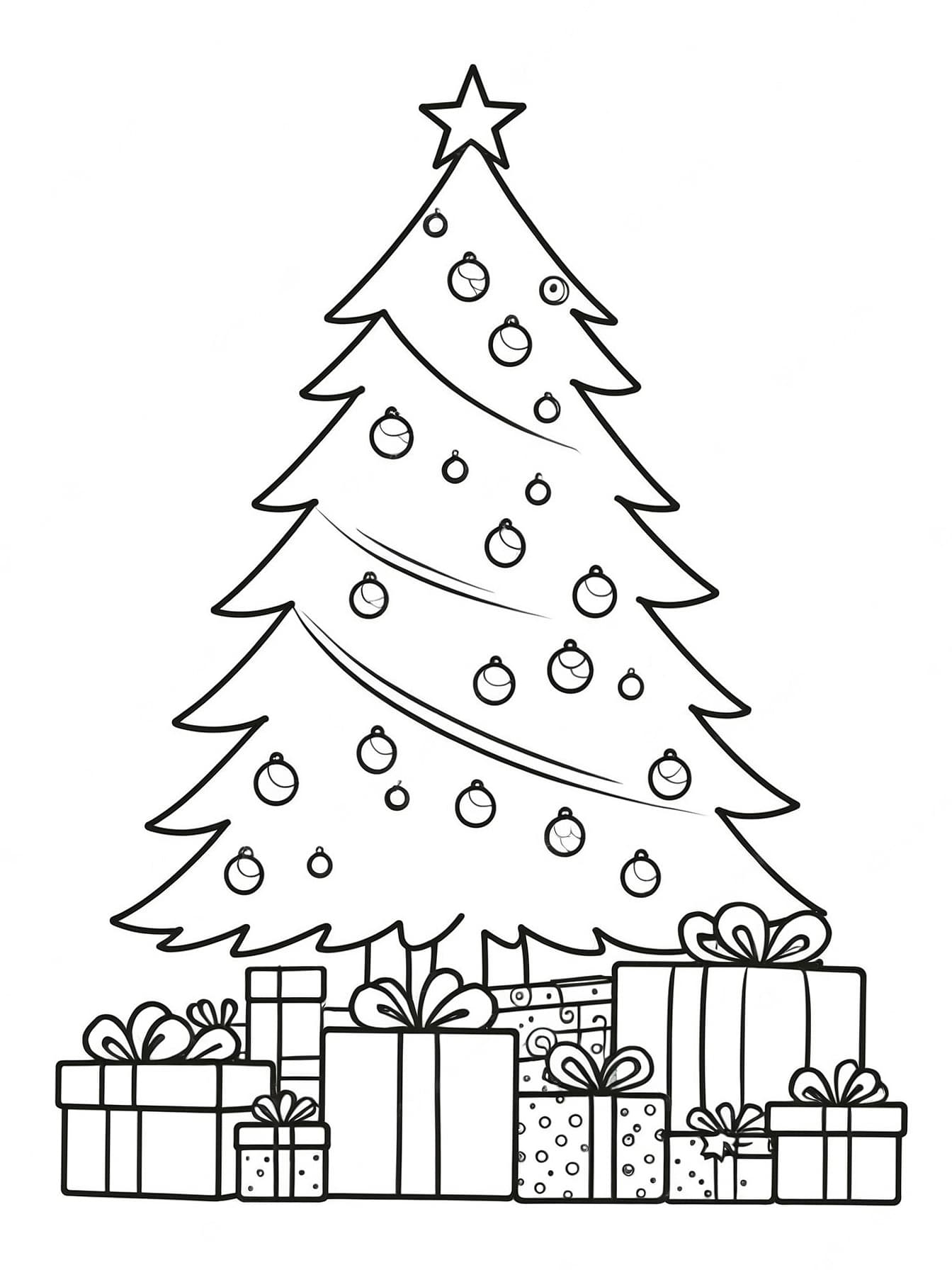Christmas Tree Coloring Page 7