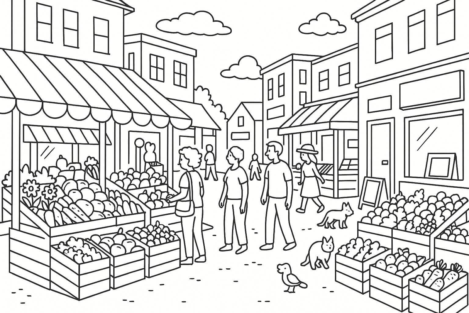 City market coloring page