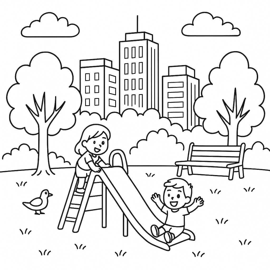 City park coloring page