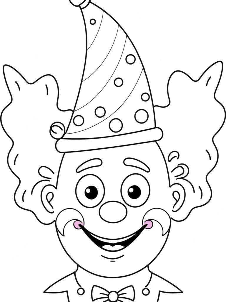 Birthday Clown Coloring Page 2