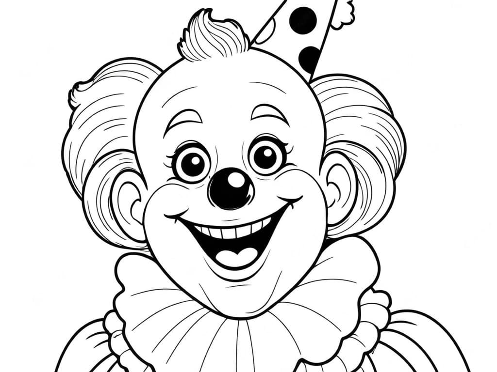 Birthday Clown Coloring Page