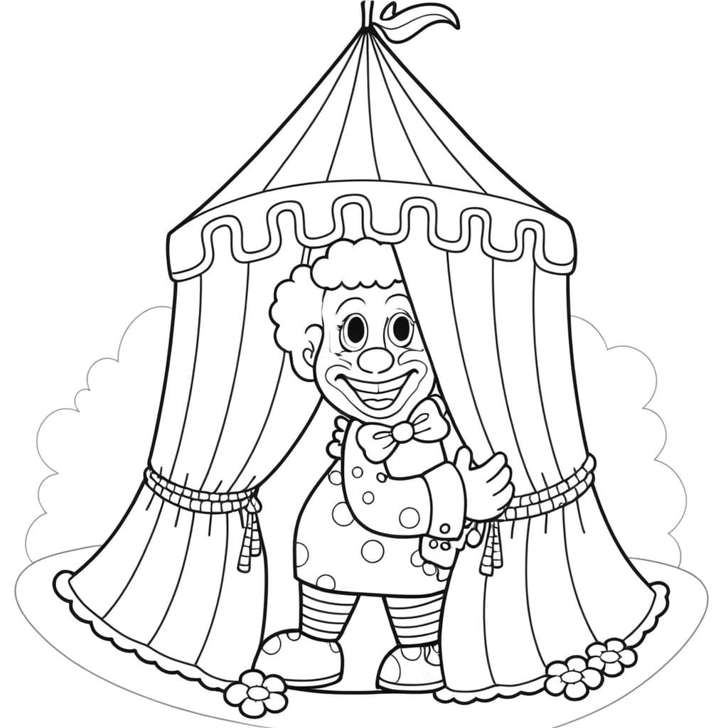 Circus Clown Coloring Page