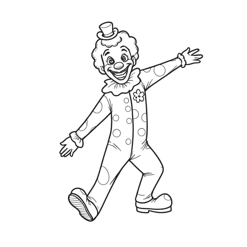 Clown Dancer Coloring Page
