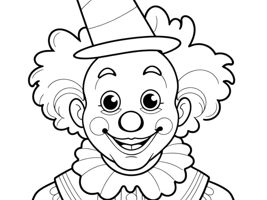 Happy Clown Coloring Page