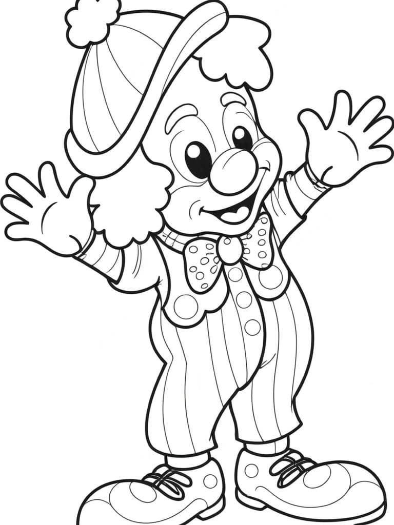 Mini Clown Coloring Page