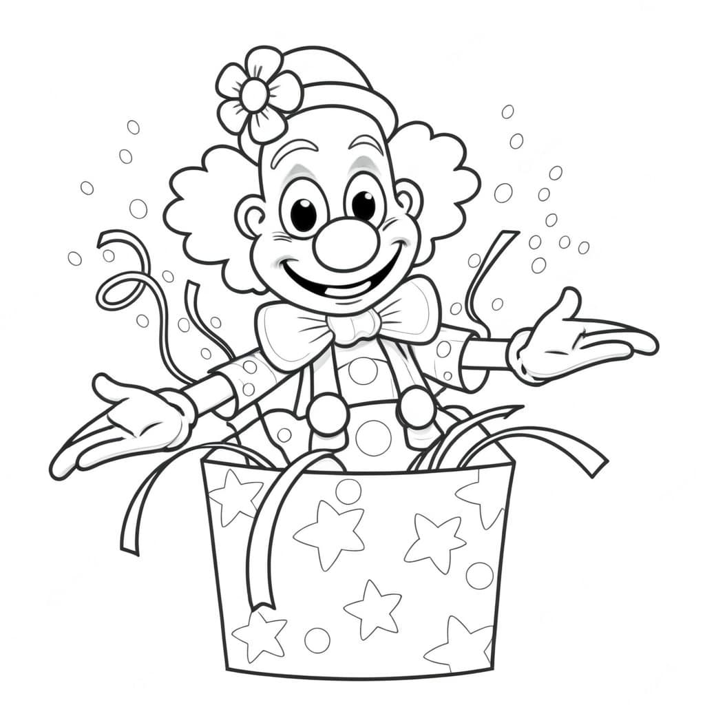 Party Clown Coloring Page