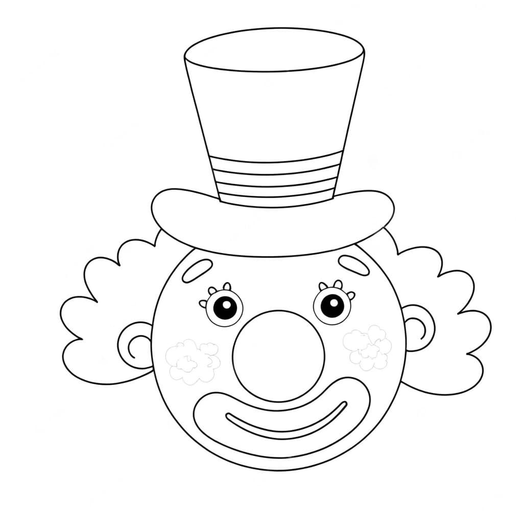 Simple Clown Coloring Page