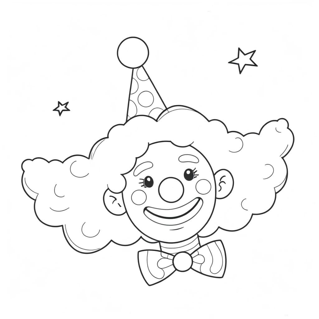 Star Clown Coloring Page