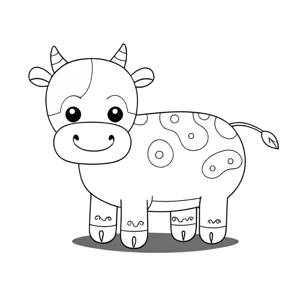 Drawn Cow Coloring Page