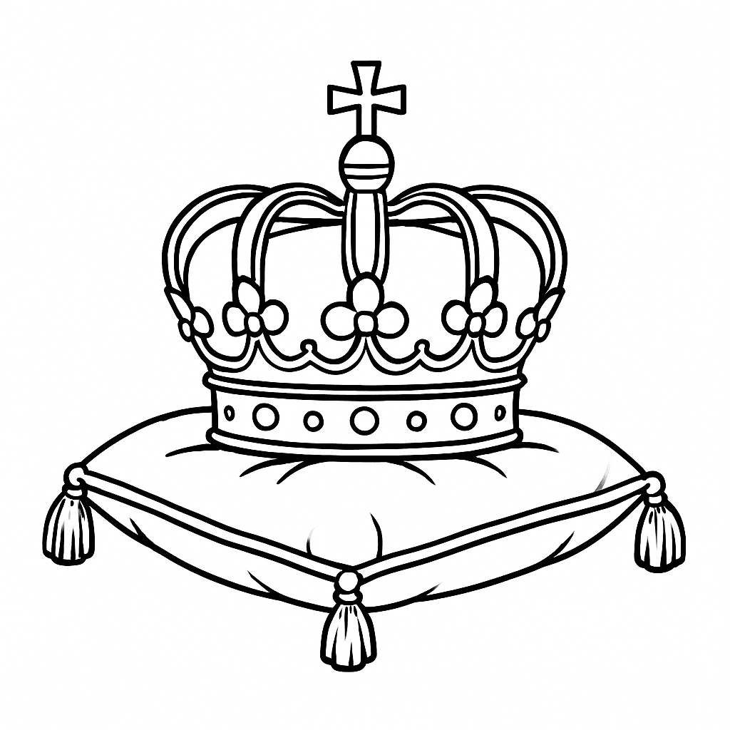 Crown on a Pillow Coloring Page