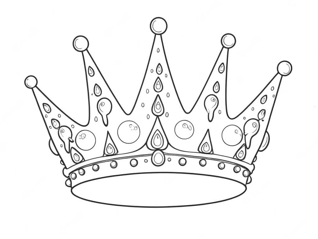 Decorated Crown Coloring Page