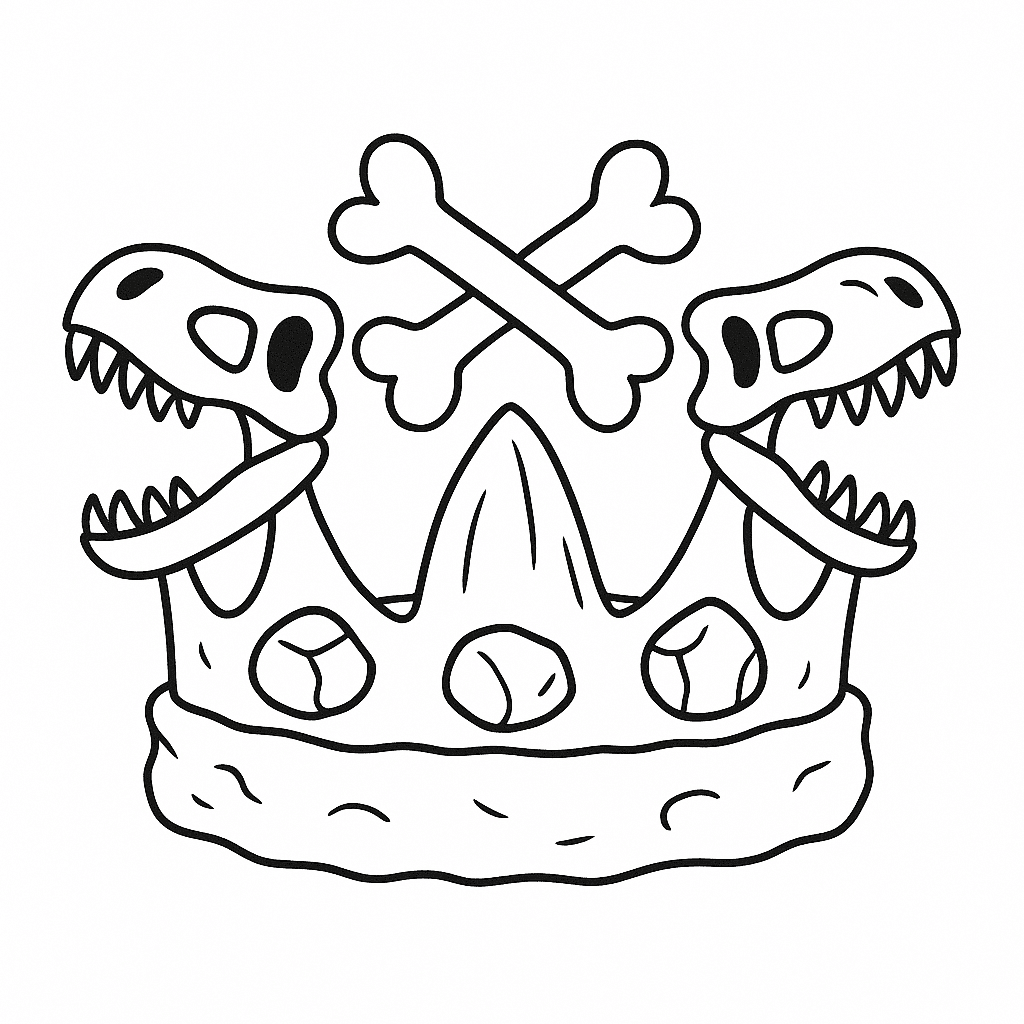 Dinosaur Crown Coloring Page