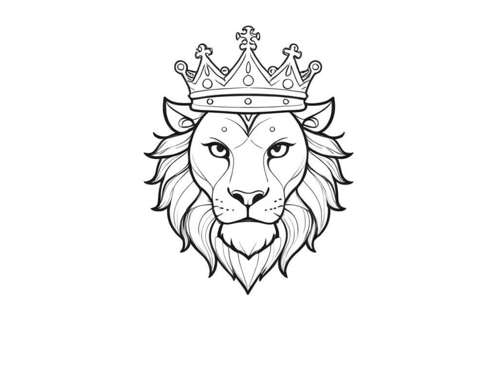 Lion Crown Coloring Page