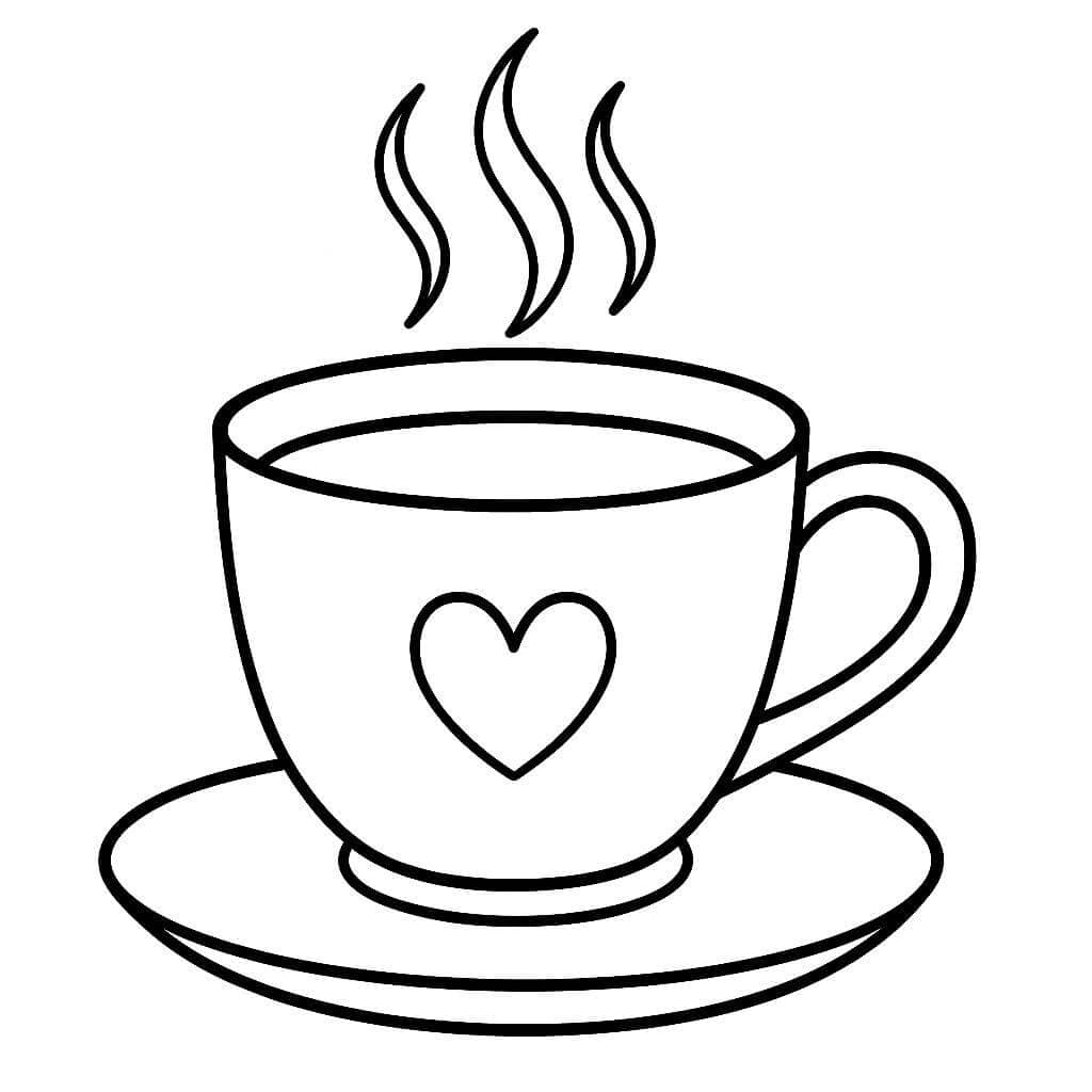 Coffee Cup Coloring Page