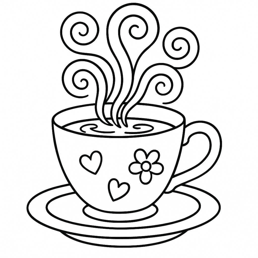 Cup with Bubbles Coloring Page