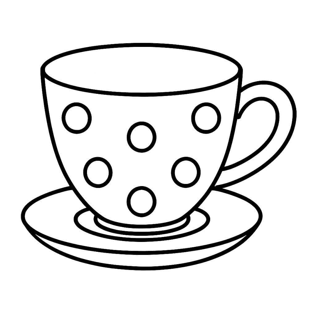 Cup with Dots Coloring Page